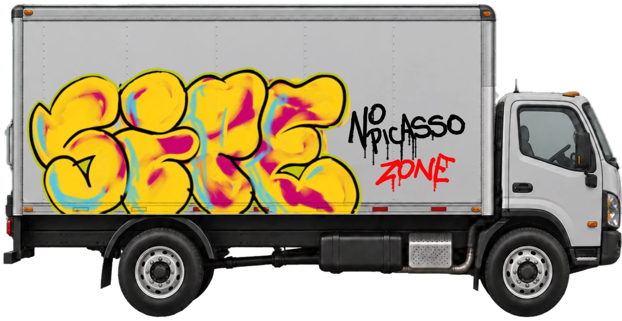 Digital graffiti by SIPE2 on Truck