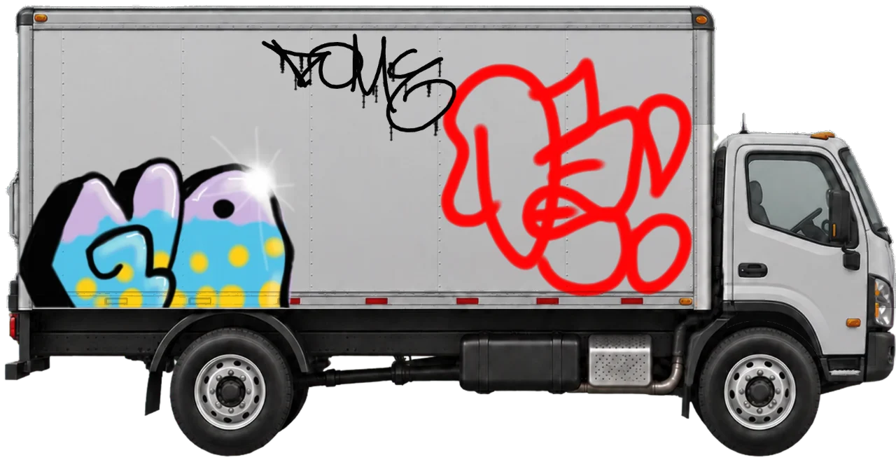 Digital graffiti by DOME on Truck
