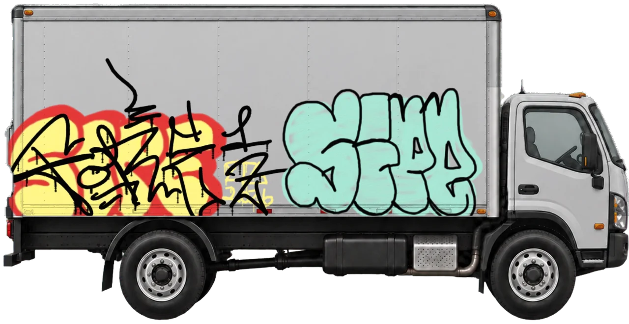 Digital graffiti by SIPE2 on Truck