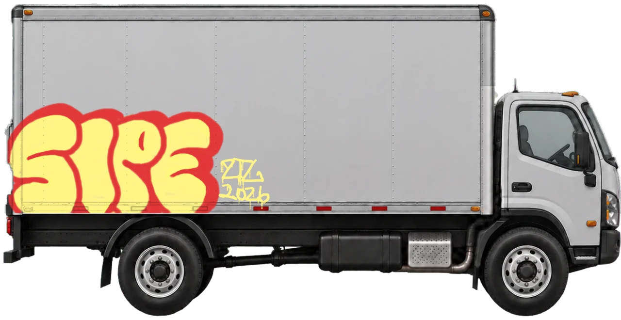 Digital graffiti by SIPE2 on Truck
