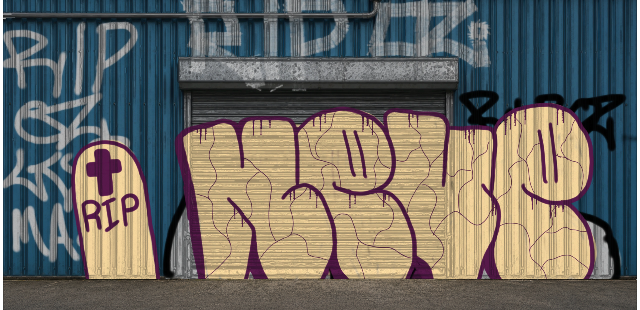 Digital graffiti by NEVE on Blue Garage