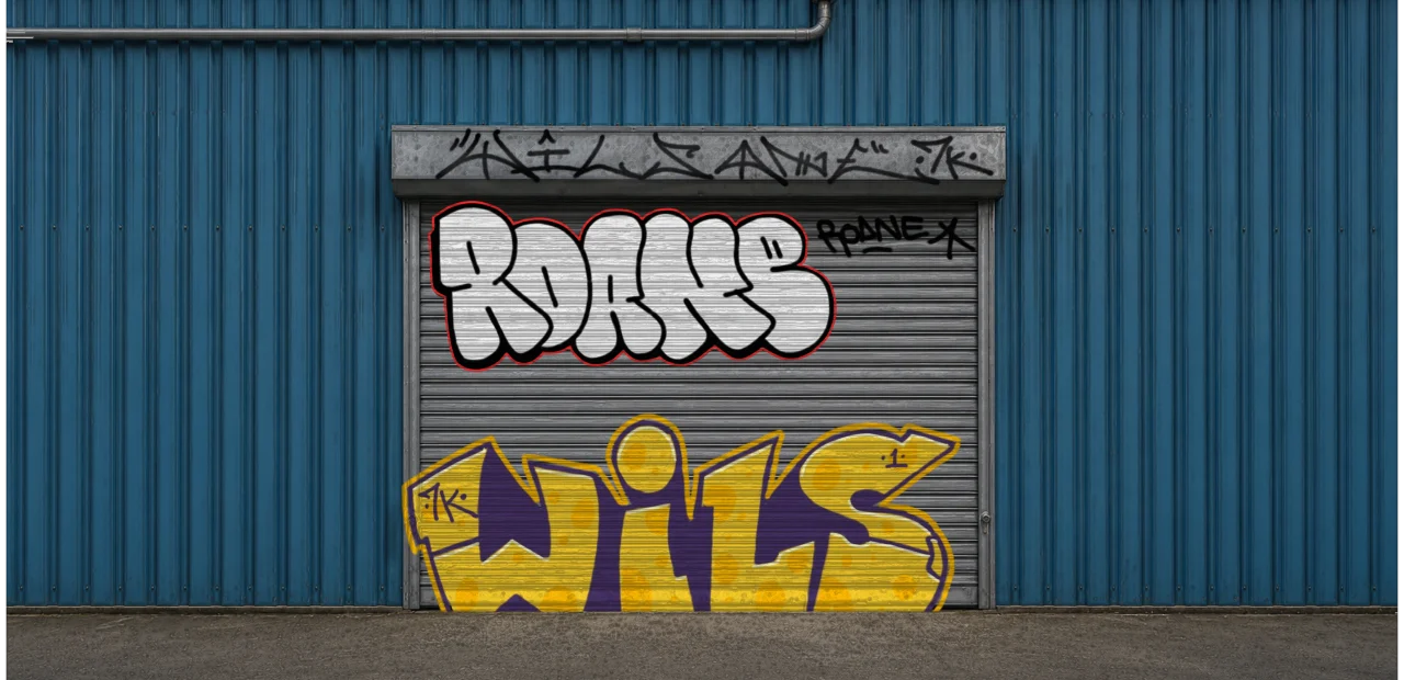 Digital graffiti by Roane on Blue Garage