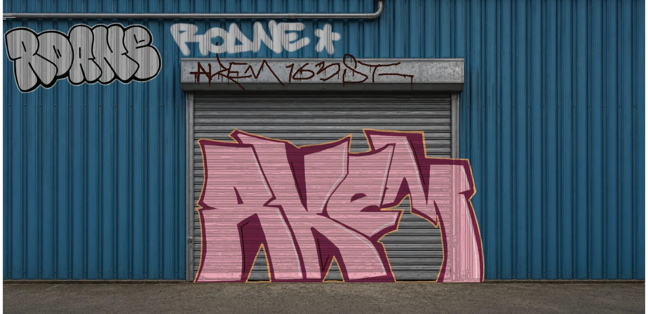 Digital graffiti by Roane on Blue Garage