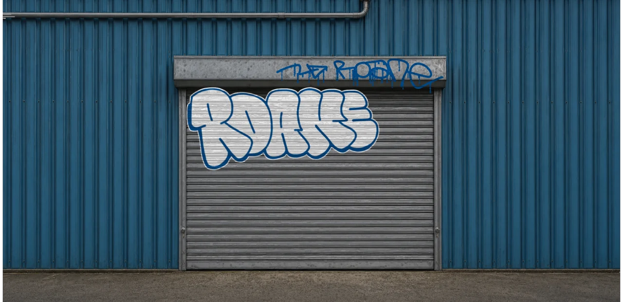 Digital graffiti by Roane on Blue Garage
