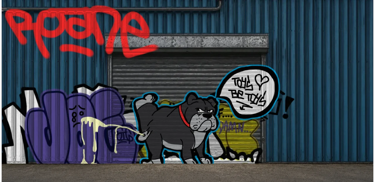 Digital graffiti by Roane on Blue Garage