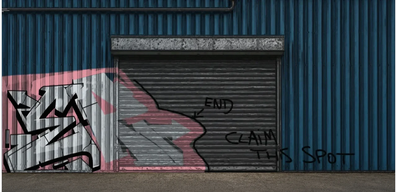 Digital graffiti by RGL on Blue Garage