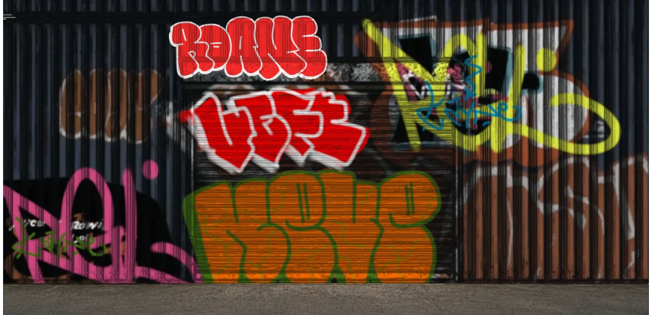 Digital graffiti by Verfer on Blue Garage