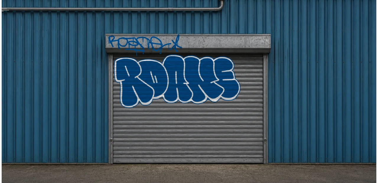 Digital graffiti by Roane on Blue Garage