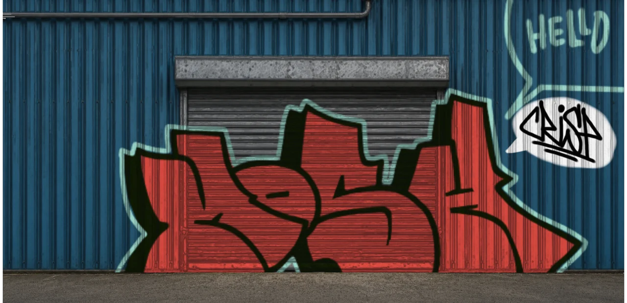 Digital graffiti by RGL on Blue Garage