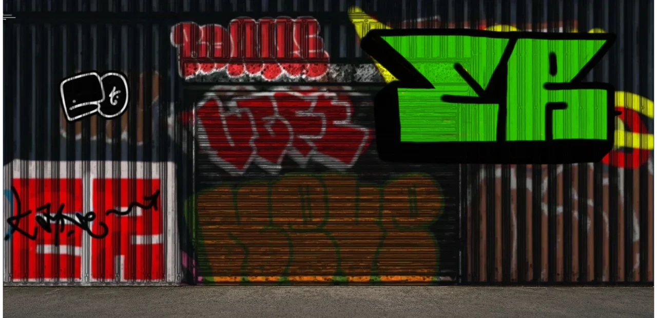 Digital graffiti by RGL on Blue Garage