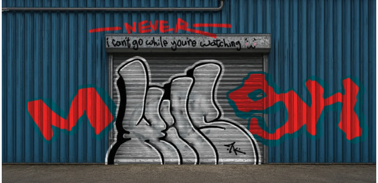 Digital graffiti by Wils1 on Blue Garage