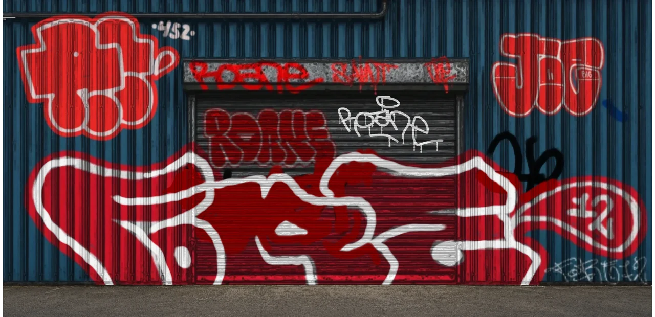 Digital graffiti by Roane on Blue Garage