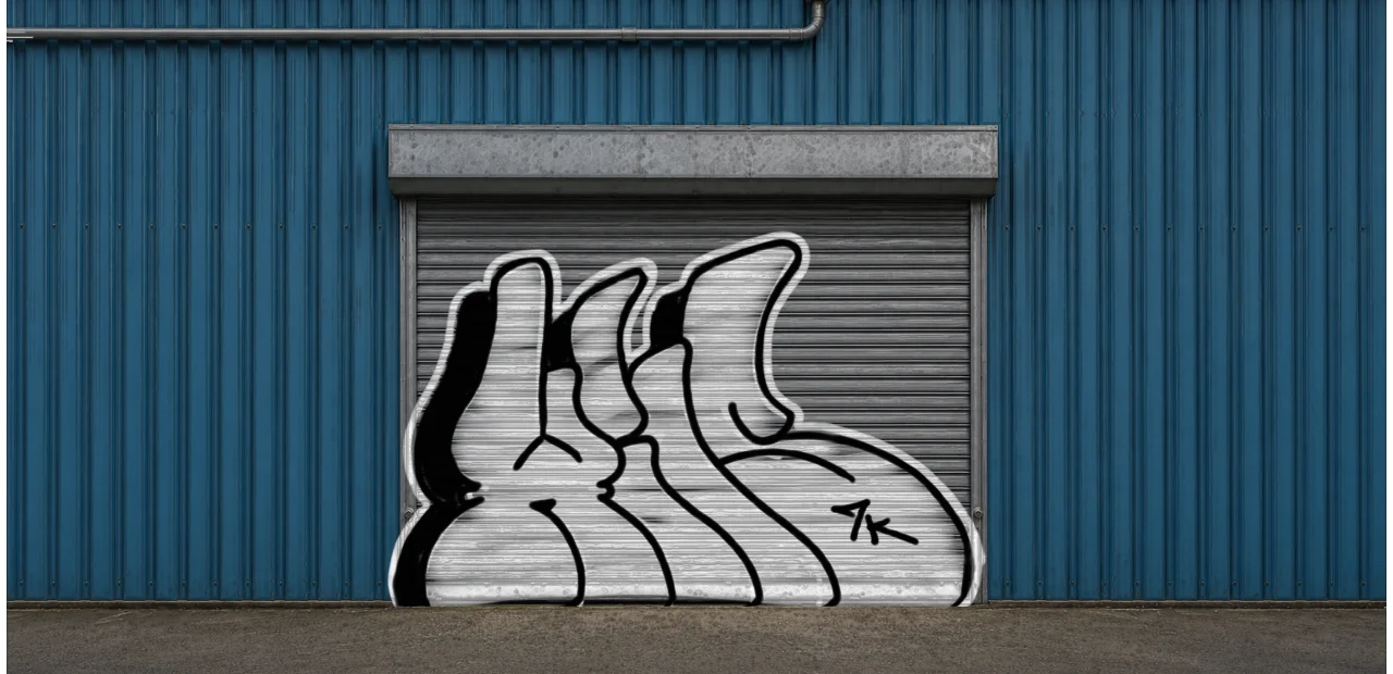 Digital graffiti by Wils1 on Blue Garage