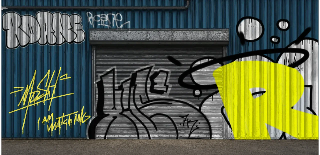 Digital graffiti by RGL on Blue Garage