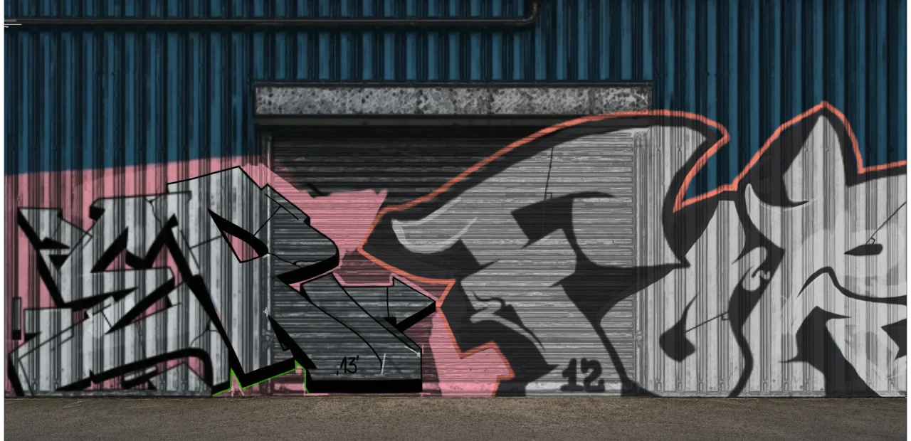 Digital graffiti by RGL on Blue Garage