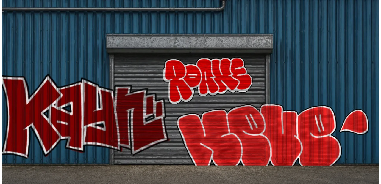 Digital graffiti by NEVE on Blue Garage