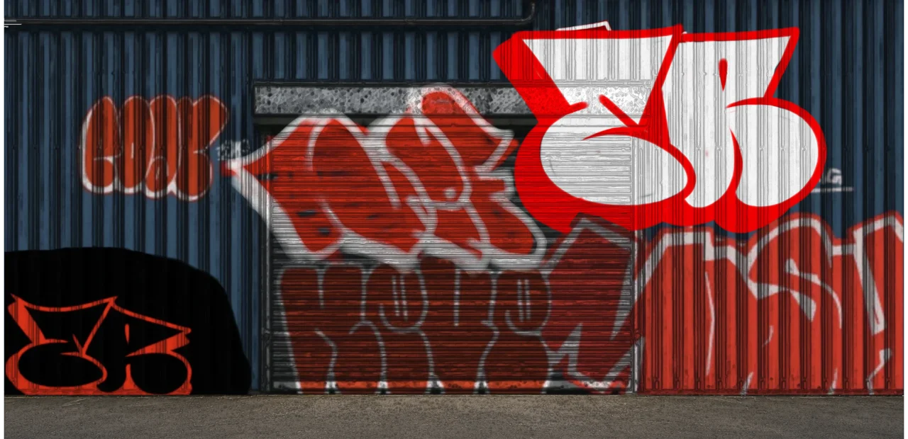 Digital graffiti by RGL on Blue Garage