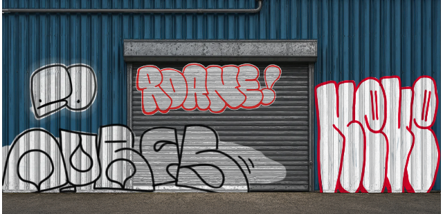 Digital graffiti by NEVE on Blue Garage