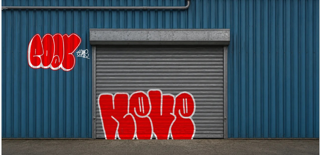 Digital graffiti by EOAR1 on Blue Garage