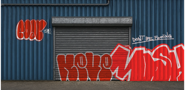 Digital graffiti by MOSH on Blue Garage