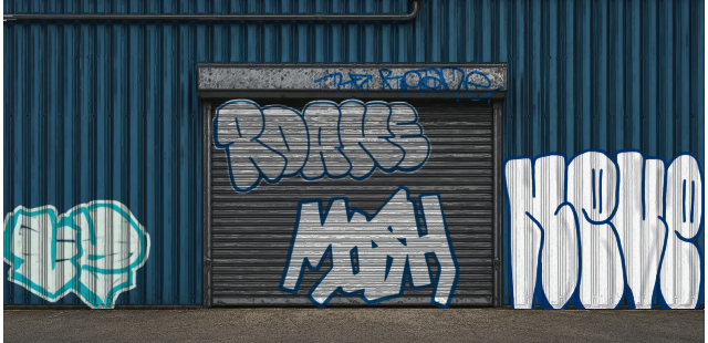 Digital graffiti by NEVE on Blue Garage