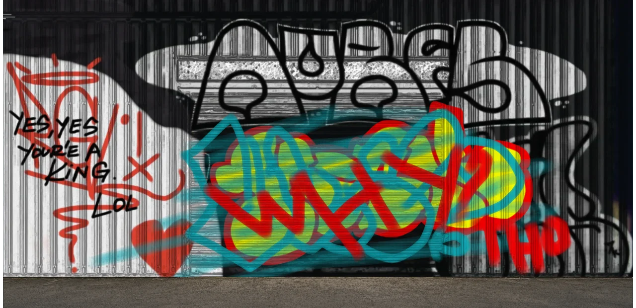 Digital graffiti by Verfer on Blue Garage