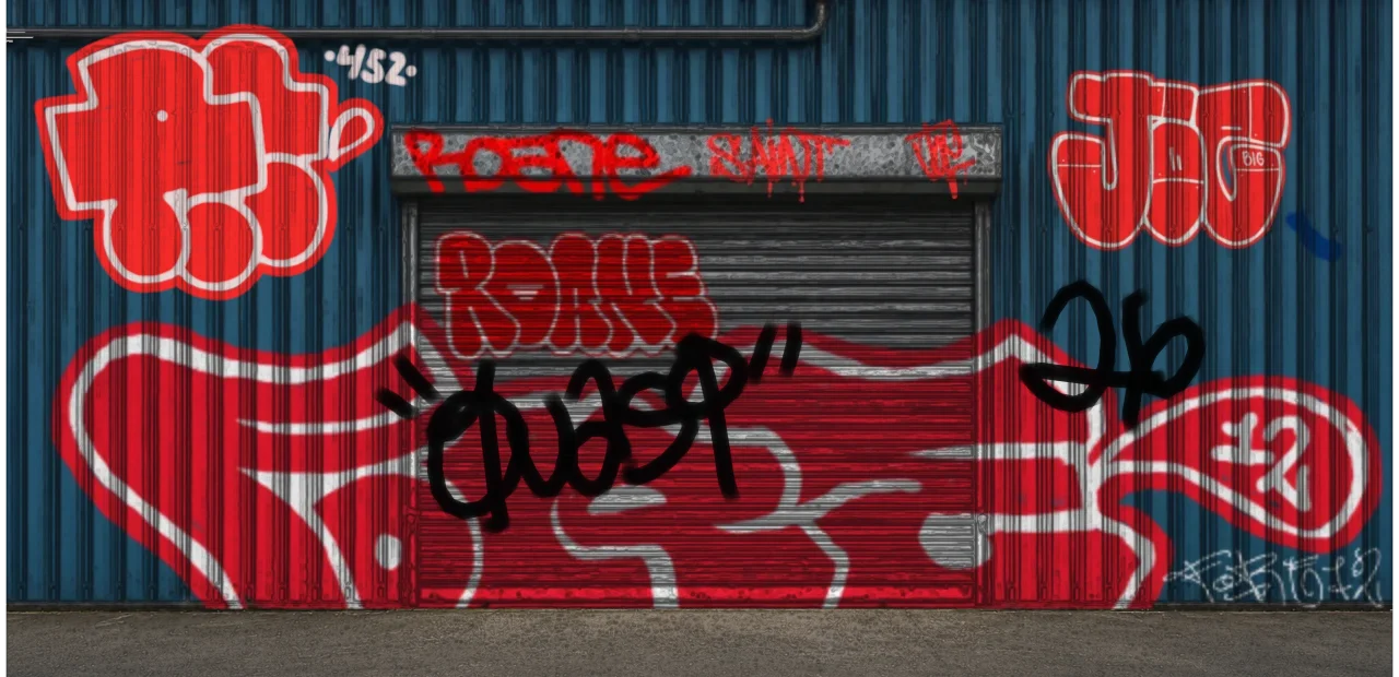 Digital graffiti by SIPE2 on Blue Garage