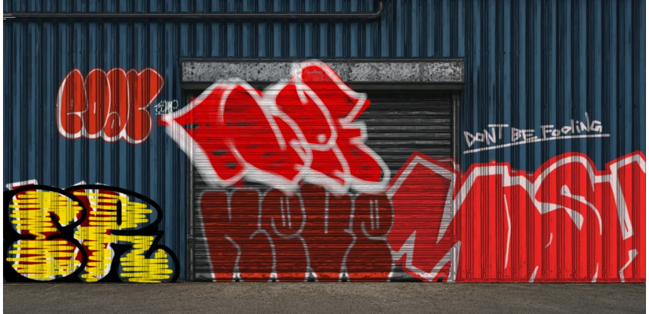 Digital graffiti by Verfer on Blue Garage