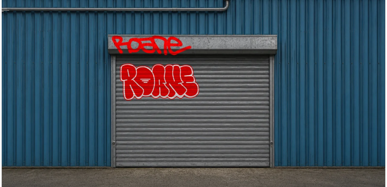 Digital graffiti by Roane on Blue Garage