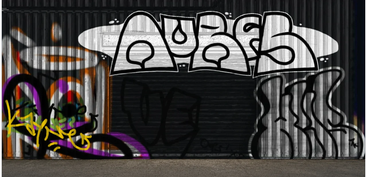 Digital graffiti by nurfs on Blue Garage