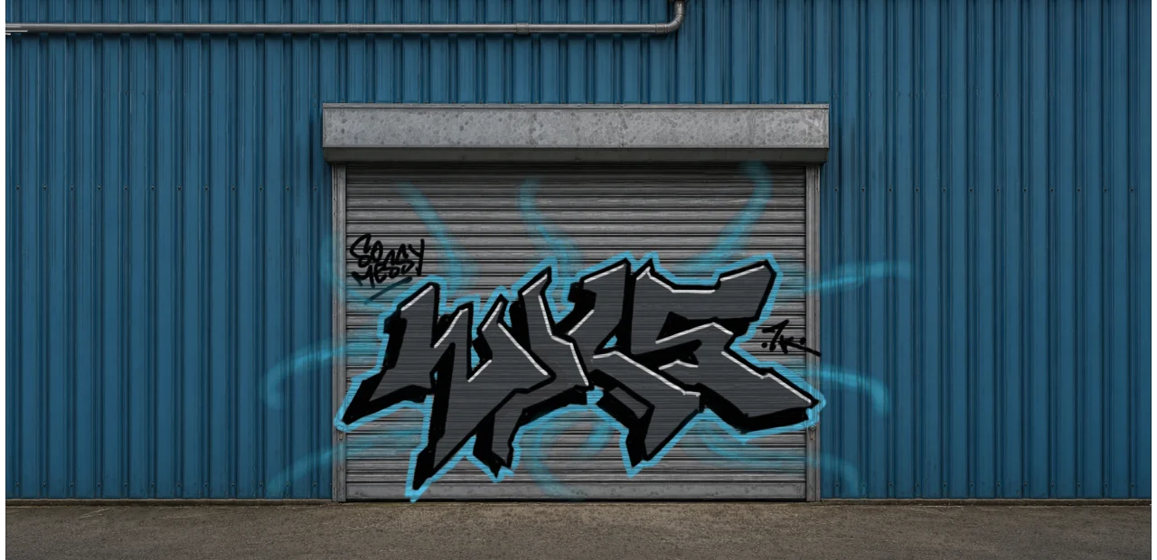 Digital graffiti by Wils1 on Blue Garage