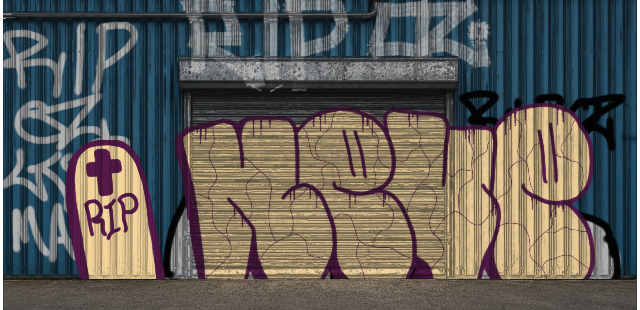 Digital graffiti by NEVE on Blue Garage