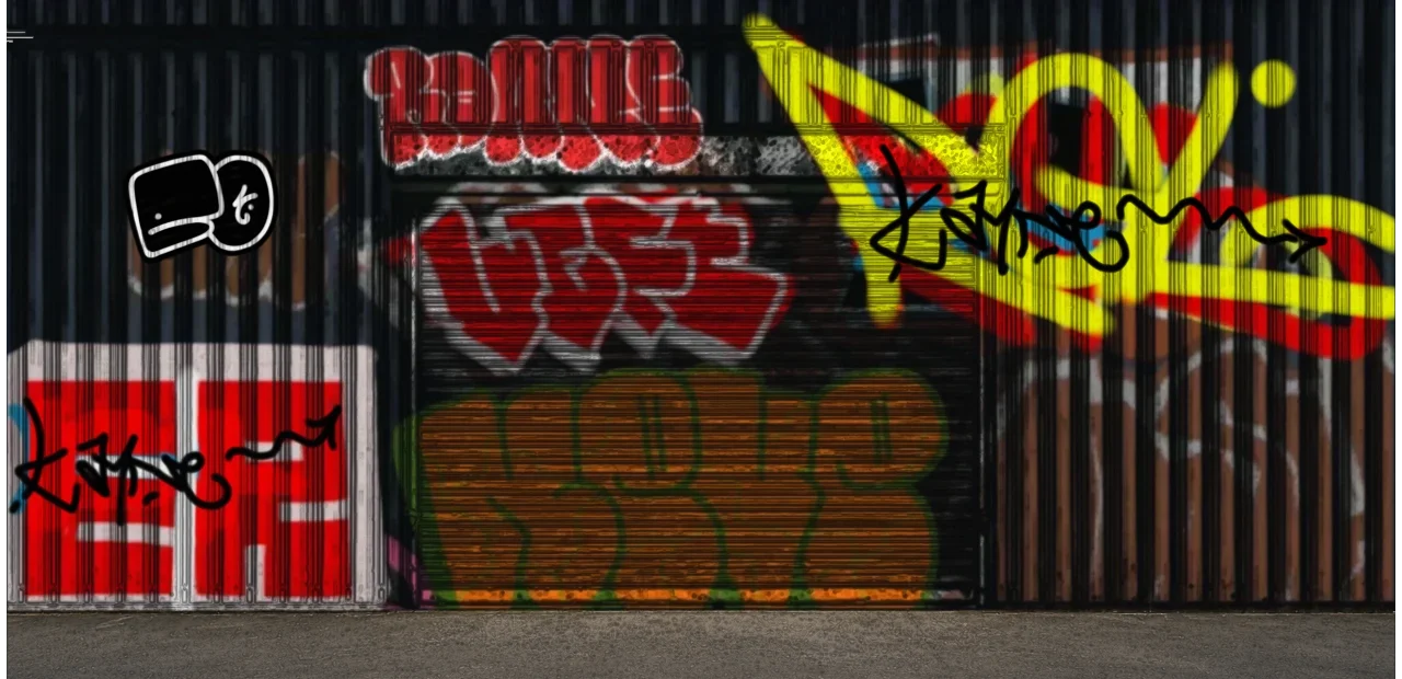 Digital graffiti by EOAR1 on Blue Garage