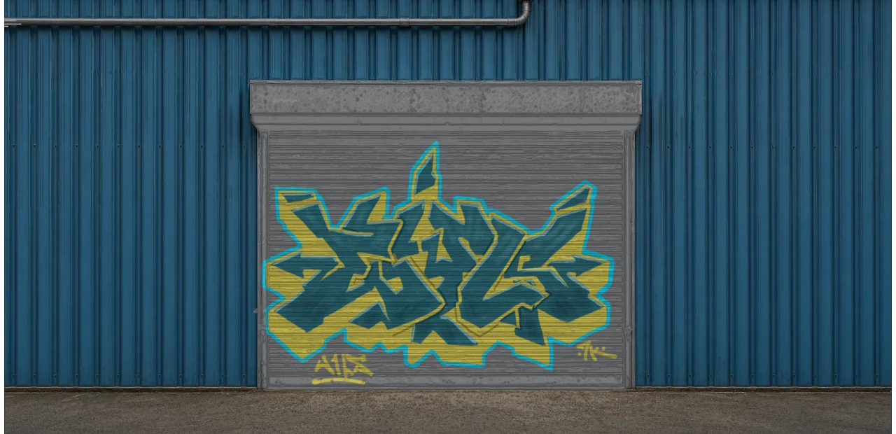 Digital graffiti by Wils1 on Blue Garage