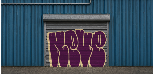 Digital graffiti by NEVE on Blue Garage