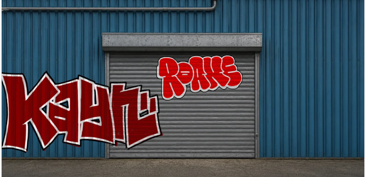 Digital graffiti by Roane on Blue Garage
