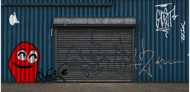 Digital graffiti by GHOST on Blue Garage