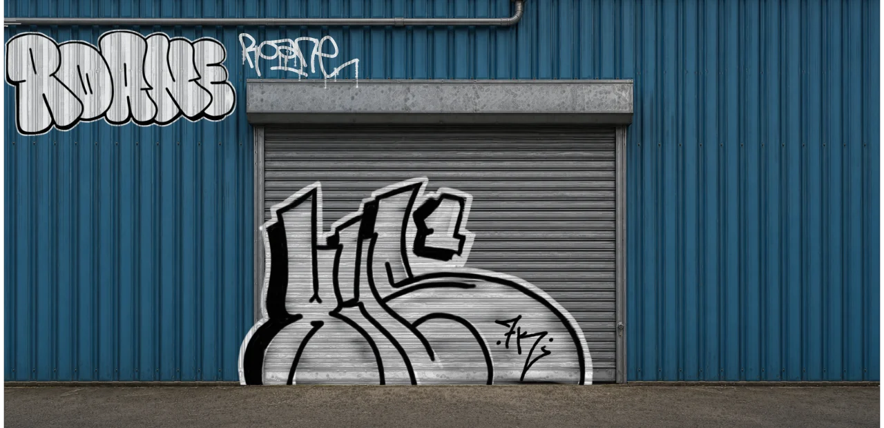 Digital graffiti by Roane on Blue Garage