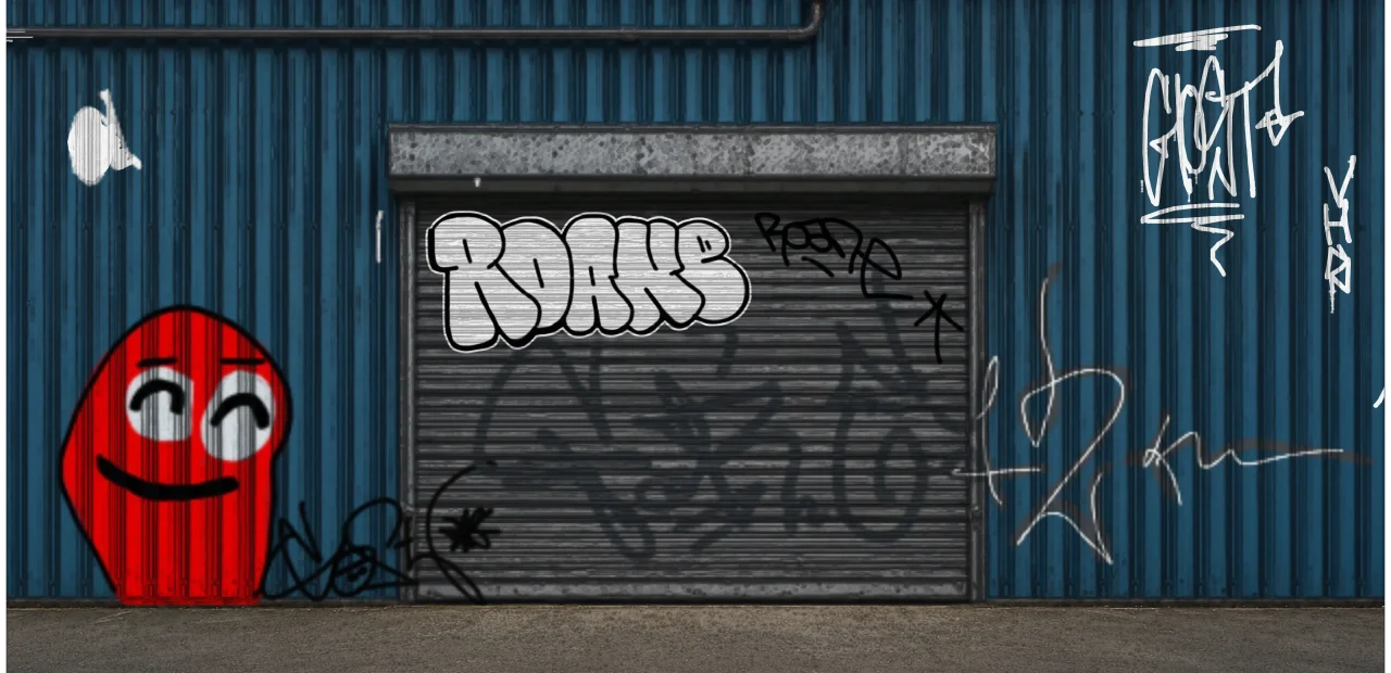 Digital graffiti by Roane on Blue Garage
