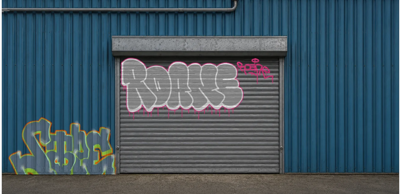 Digital graffiti by Roane on Blue Garage