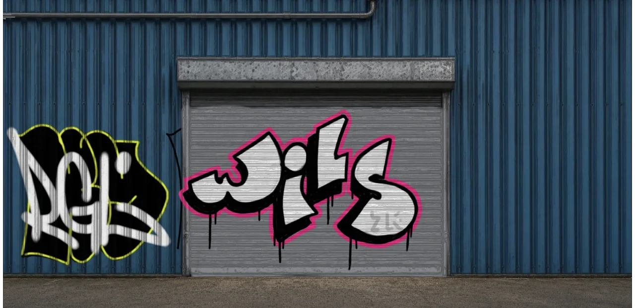 Digital graffiti by Wils1 on Blue Garage