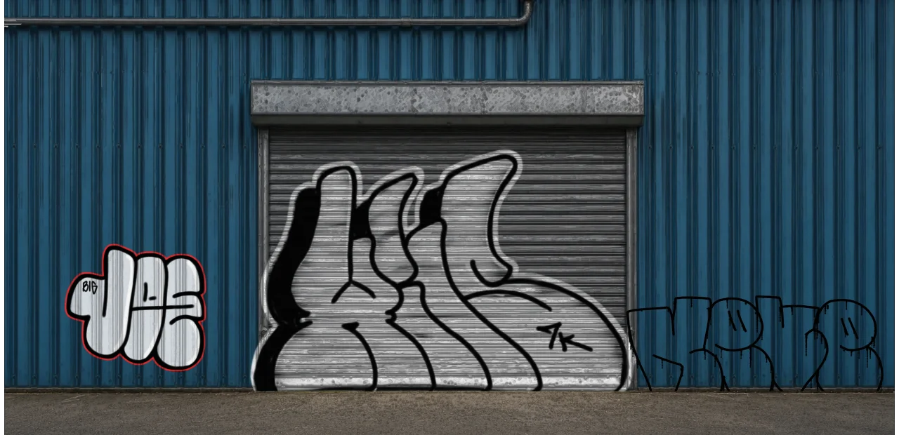 Digital graffiti by BIG JOE on Blue Garage