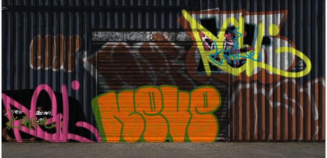 Digital graffiti by NEVE on Blue Garage