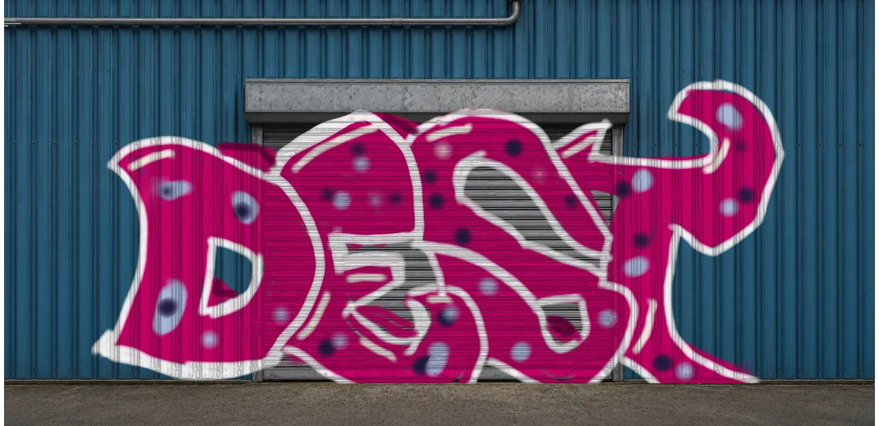 Digital graffiti by DestRoy on Blue Garage