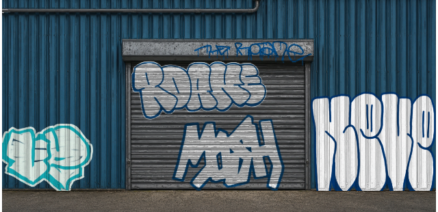 Digital graffiti by NEVE on Blue Garage