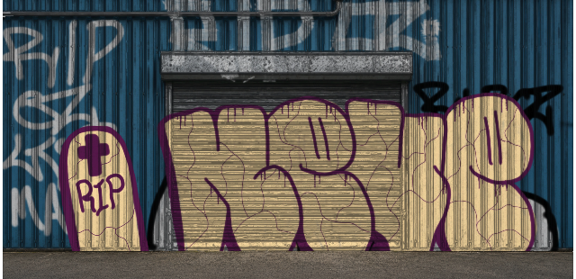 Digital graffiti by NEVE on Blue Garage