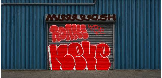 Digital graffiti by NEVE on Blue Garage