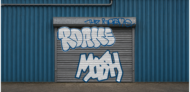 Digital graffiti by MOSH on Blue Garage
