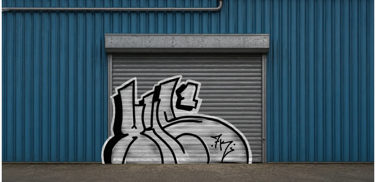 Digital graffiti by Wils1 on Blue Garage