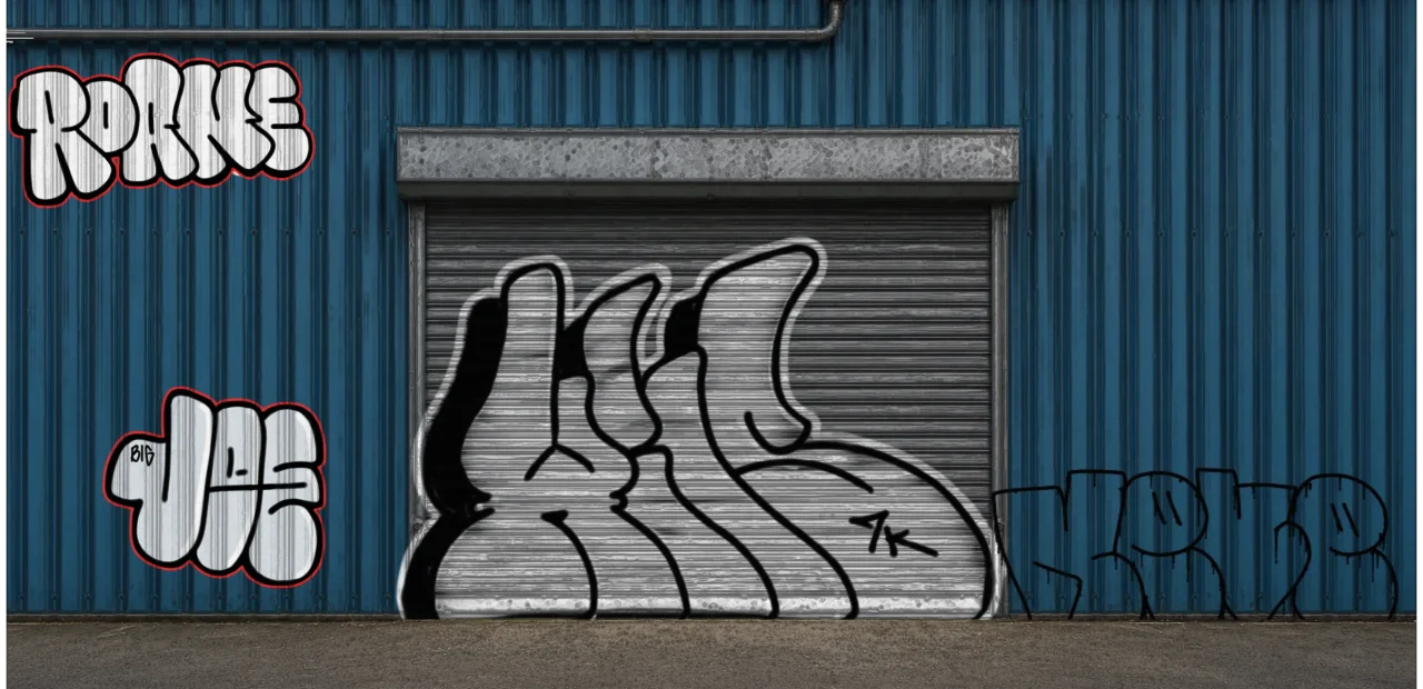 Digital graffiti by Roane on Blue Garage